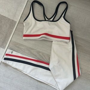 Splits59 White and Red Leggings Set